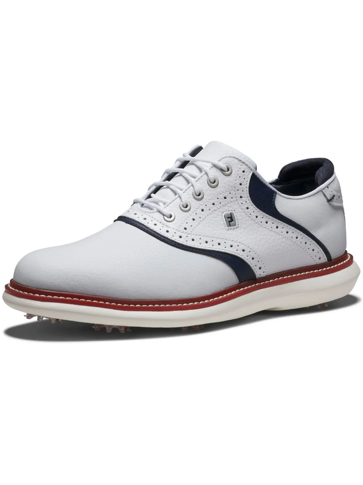 FootJoy Traditions Energy Golf Shoes - White/Navy/Red