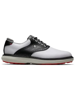 FootJoy Traditions Spikeless Golf Shoes - White/Black