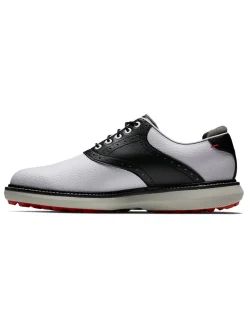 FootJoy Traditions Spikeless Golf Shoes - White/Black