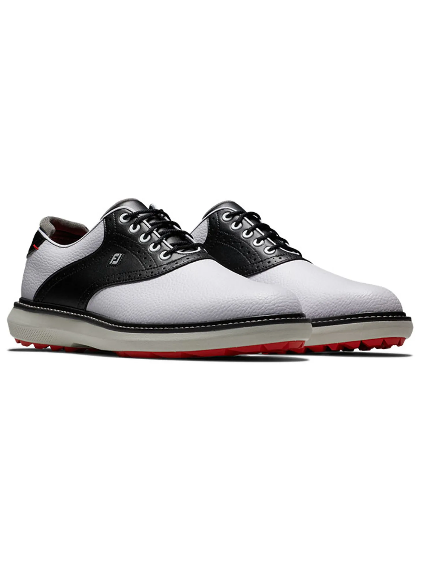 FootJoy Traditions Spikeless Golf Shoes - White/Black