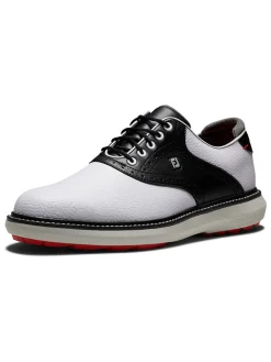 FootJoy Traditions Spikeless Golf Shoes - White/Black