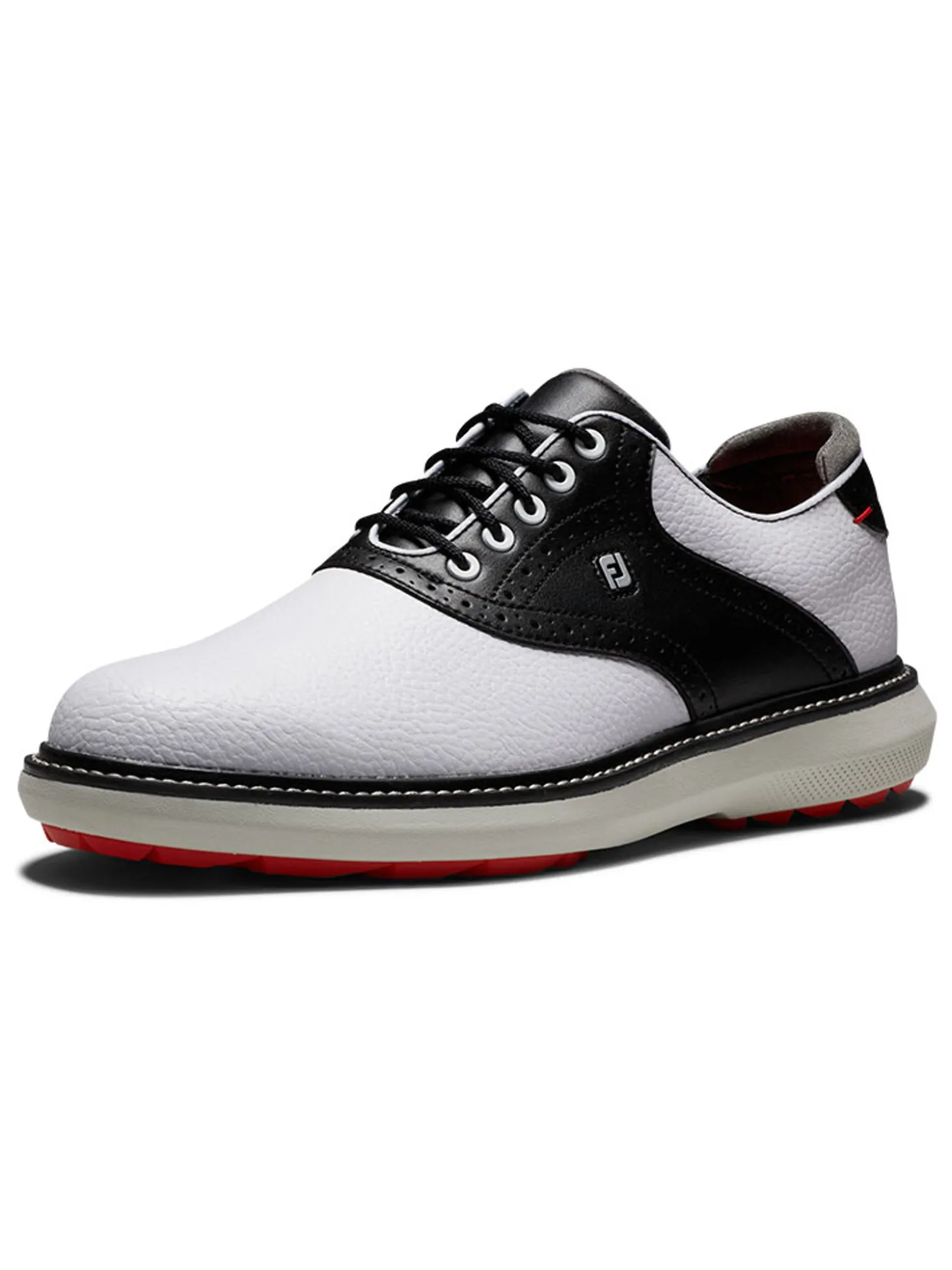 FootJoy Traditions Spikeless Golf Shoes - White/Black