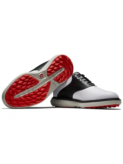 FootJoy Traditions Spikeless Golf Shoes - White/Black