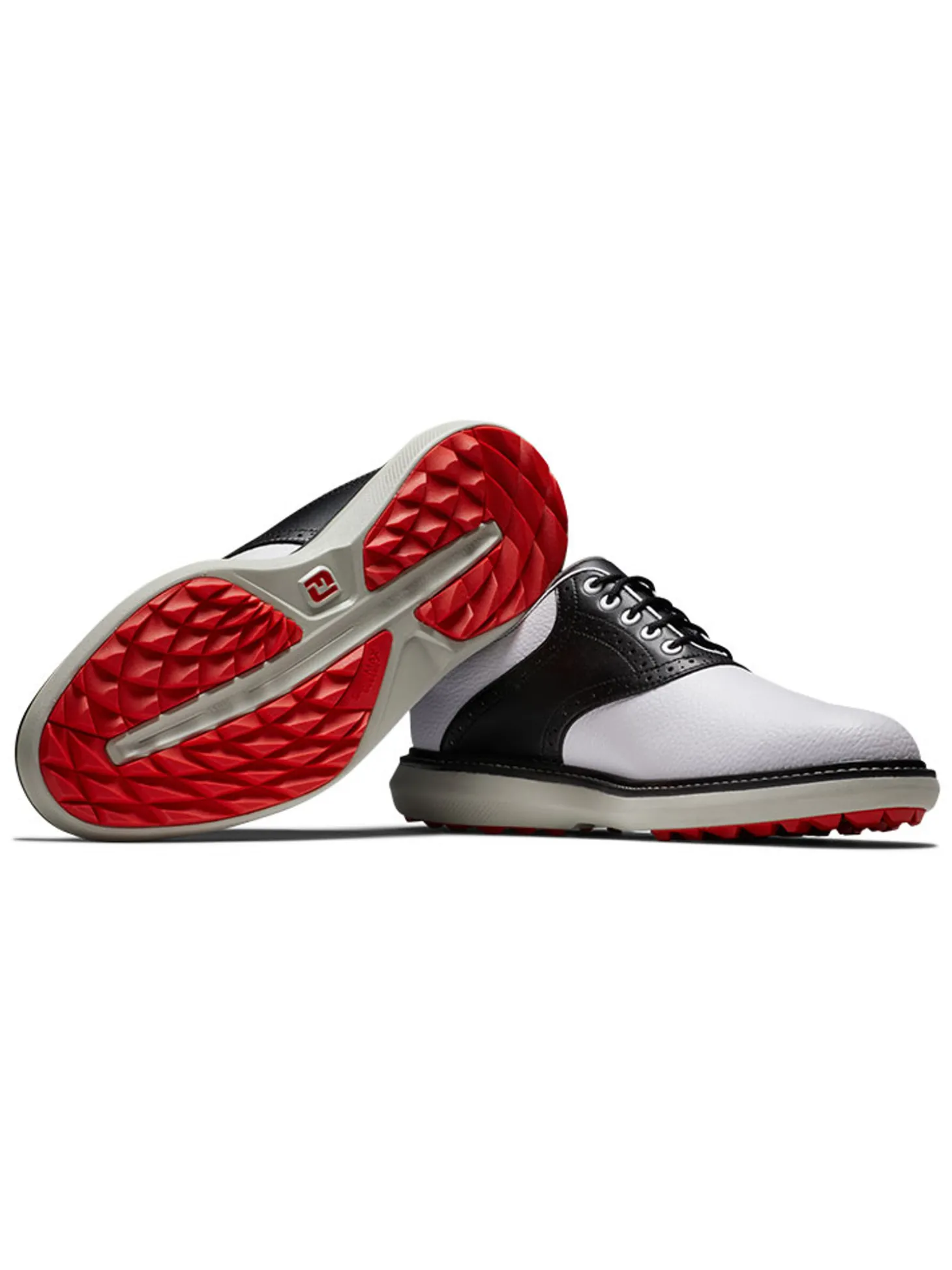 FootJoy Traditions Spikeless Golf Shoes - White/Black