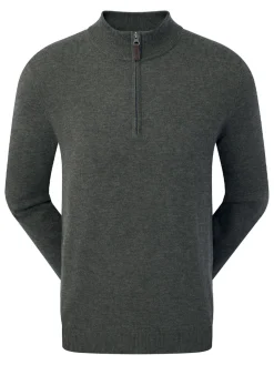 FootJoy Wool Blend 1/2 Zip Pullover - Heather Charcoal