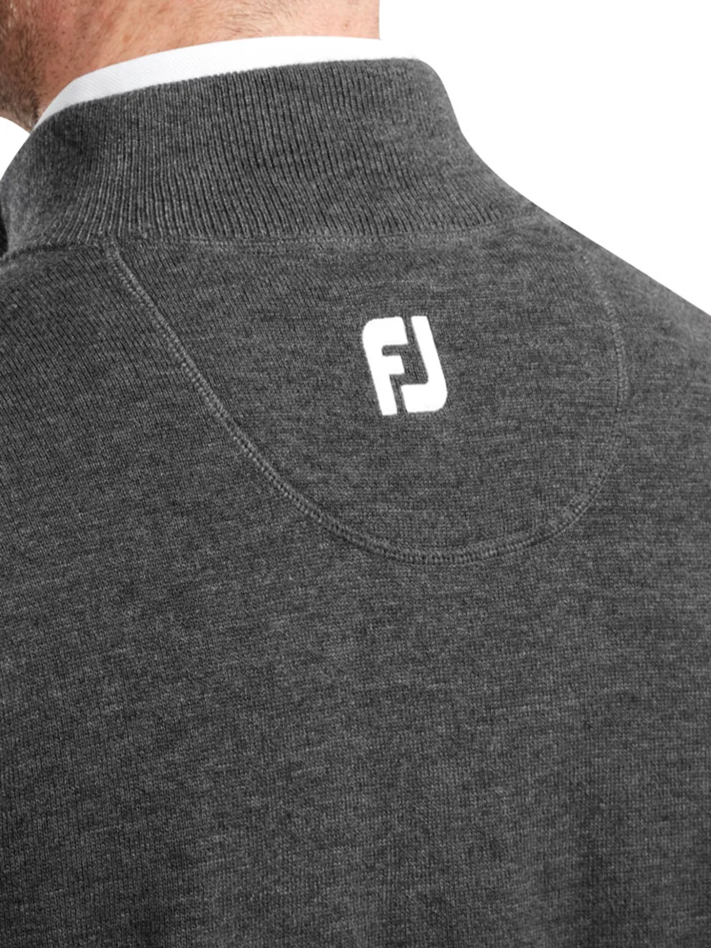FootJoy Wool Blend 1/2 Zip Pullover - Heather Charcoal
