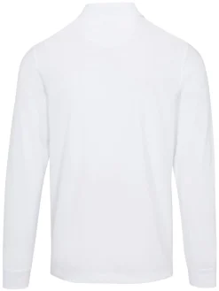 Greg Norman Long Sleeve Pique Shark Polo - White