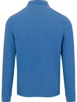 Greg Norman Long Sleeve Pique Shark Polo - Riverside Blue
