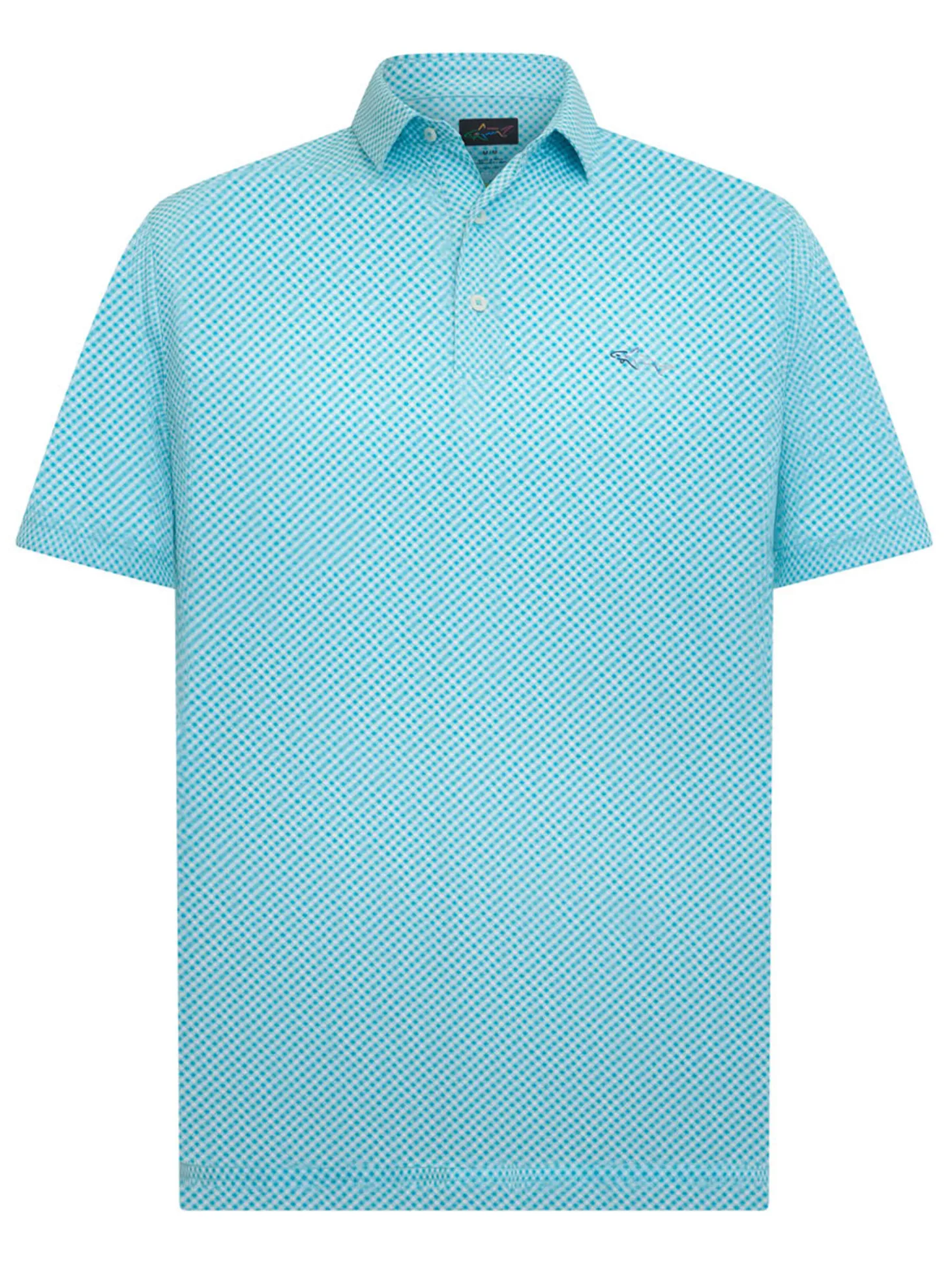 Greg Norman ML75 Diamond Print Polo - Cool Aqua