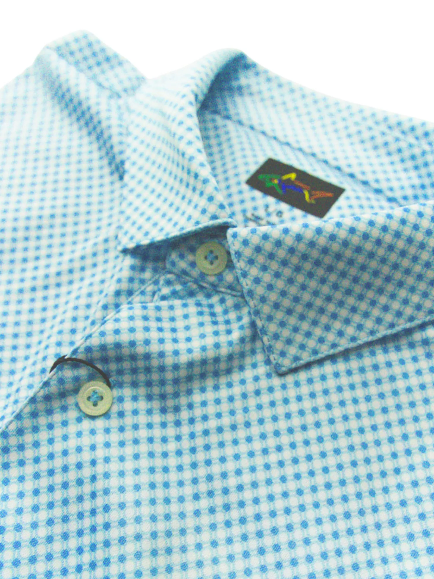 Greg Norman ML75 Diamond Print Polo - Cool Aqua