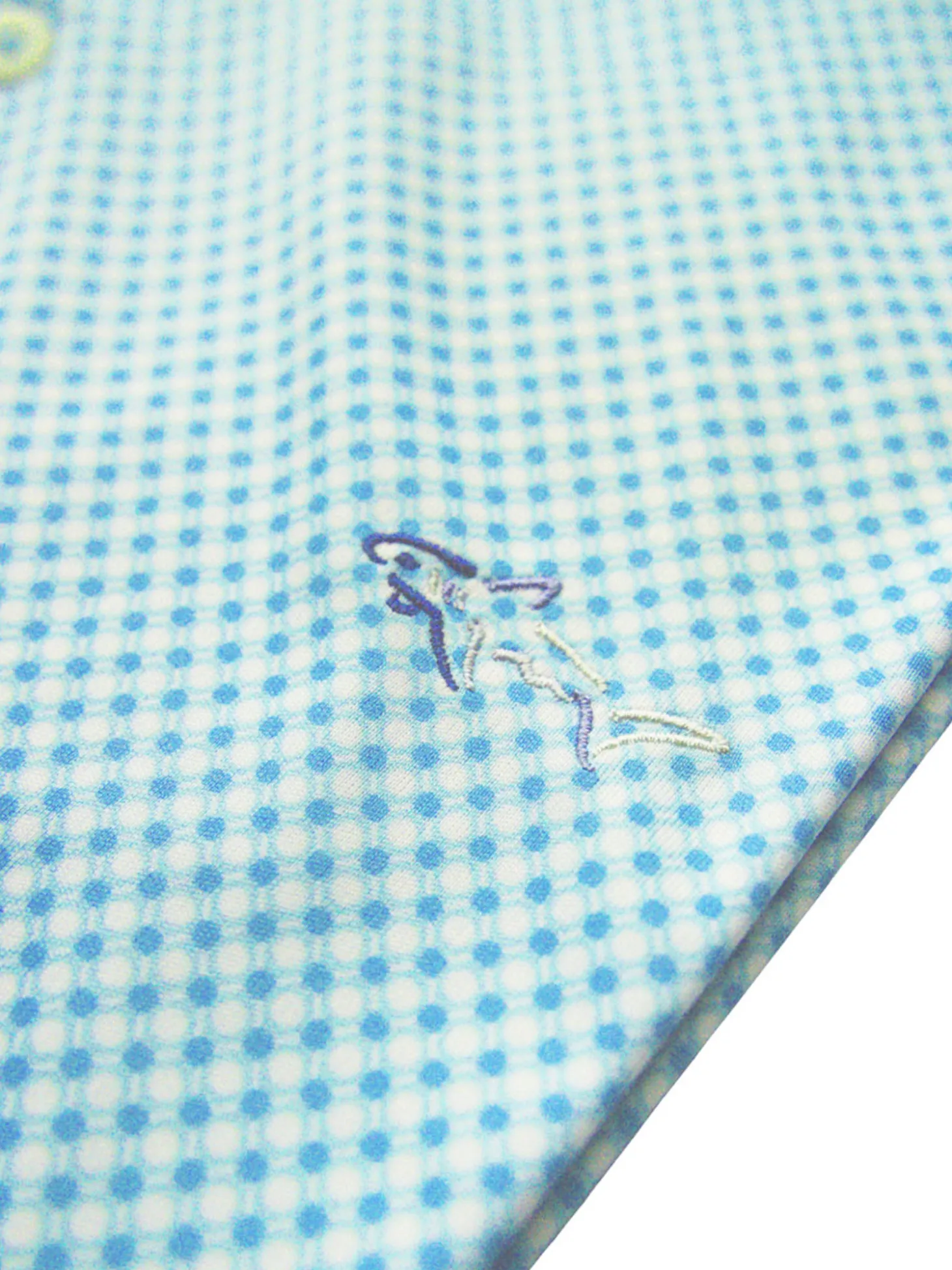 Greg Norman ML75 Diamond Print Polo - Cool Aqua
