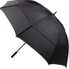GustBuster Pro Series Gold Umbrella 68 Inch Black
