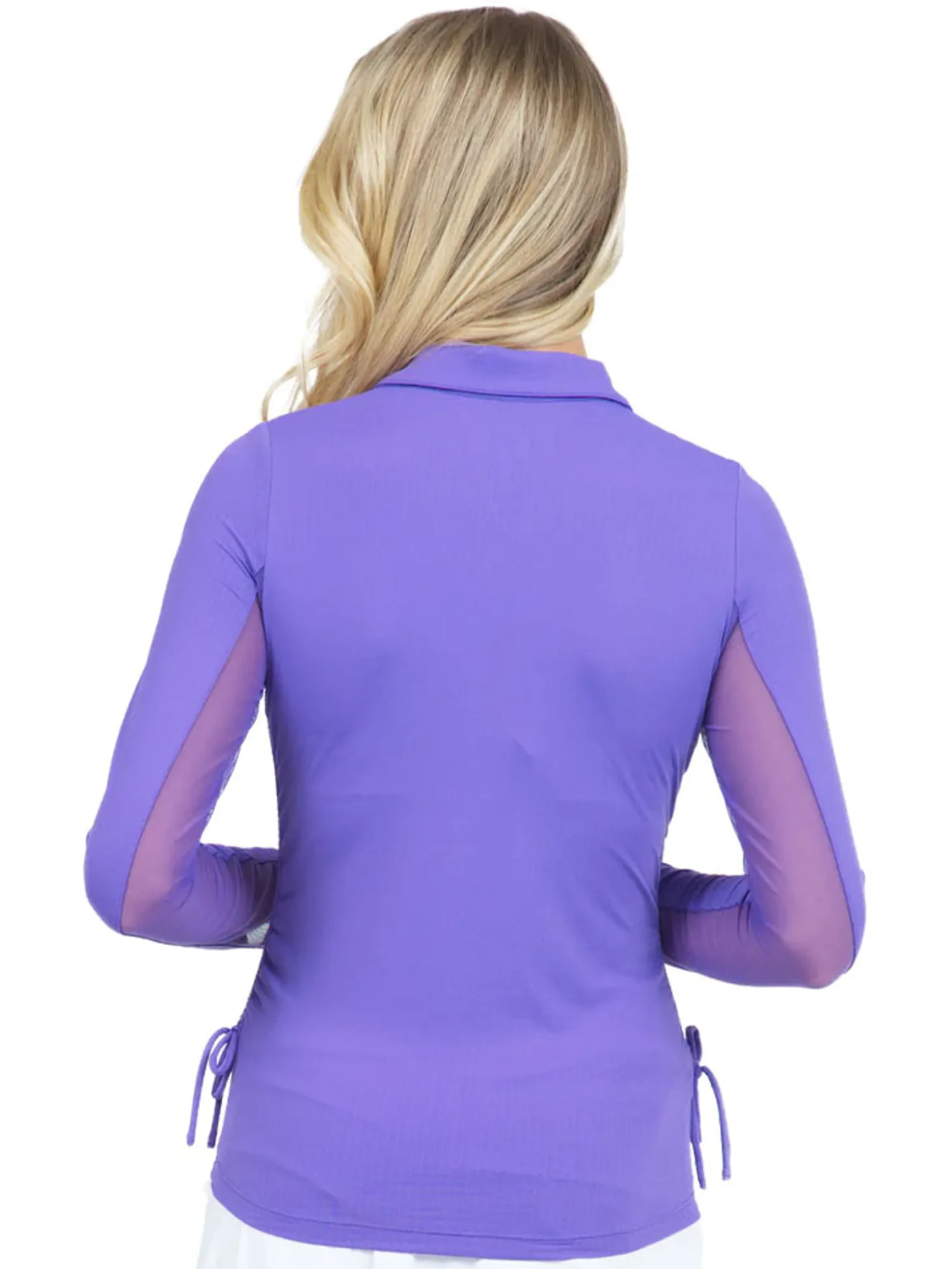 IBKUL Adjustable Long Sleeve Zip Polo - Plum