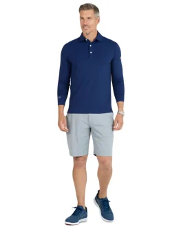 IBKUL Men's Long Sleeve Polo - Ink