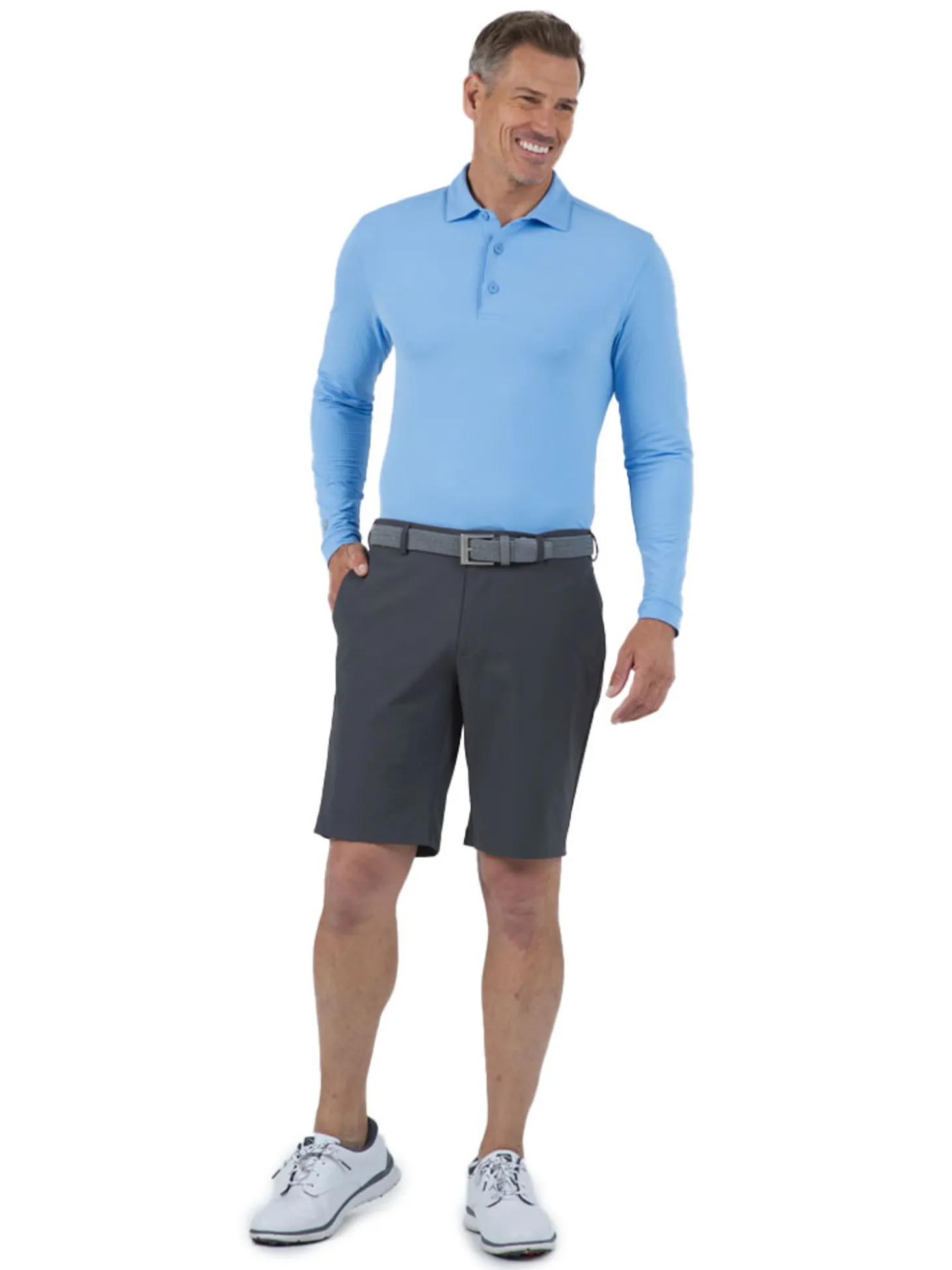 IBKUL Men's Long Sleeve Polo - Peri