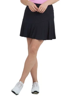 IBKUL Solid Flounce Skort (16.25") - Black