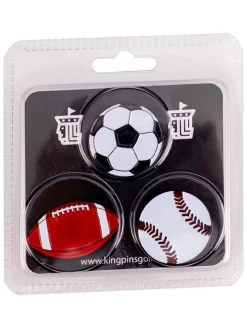 King Pins Golf Ball Marker 3 Pack - Sports