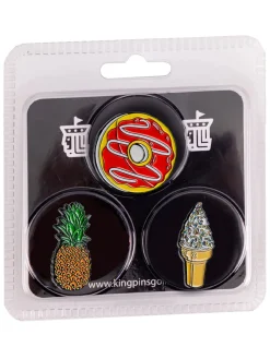 King Pins Golf Ball Marker Set 3 Pack - Sweet Treat