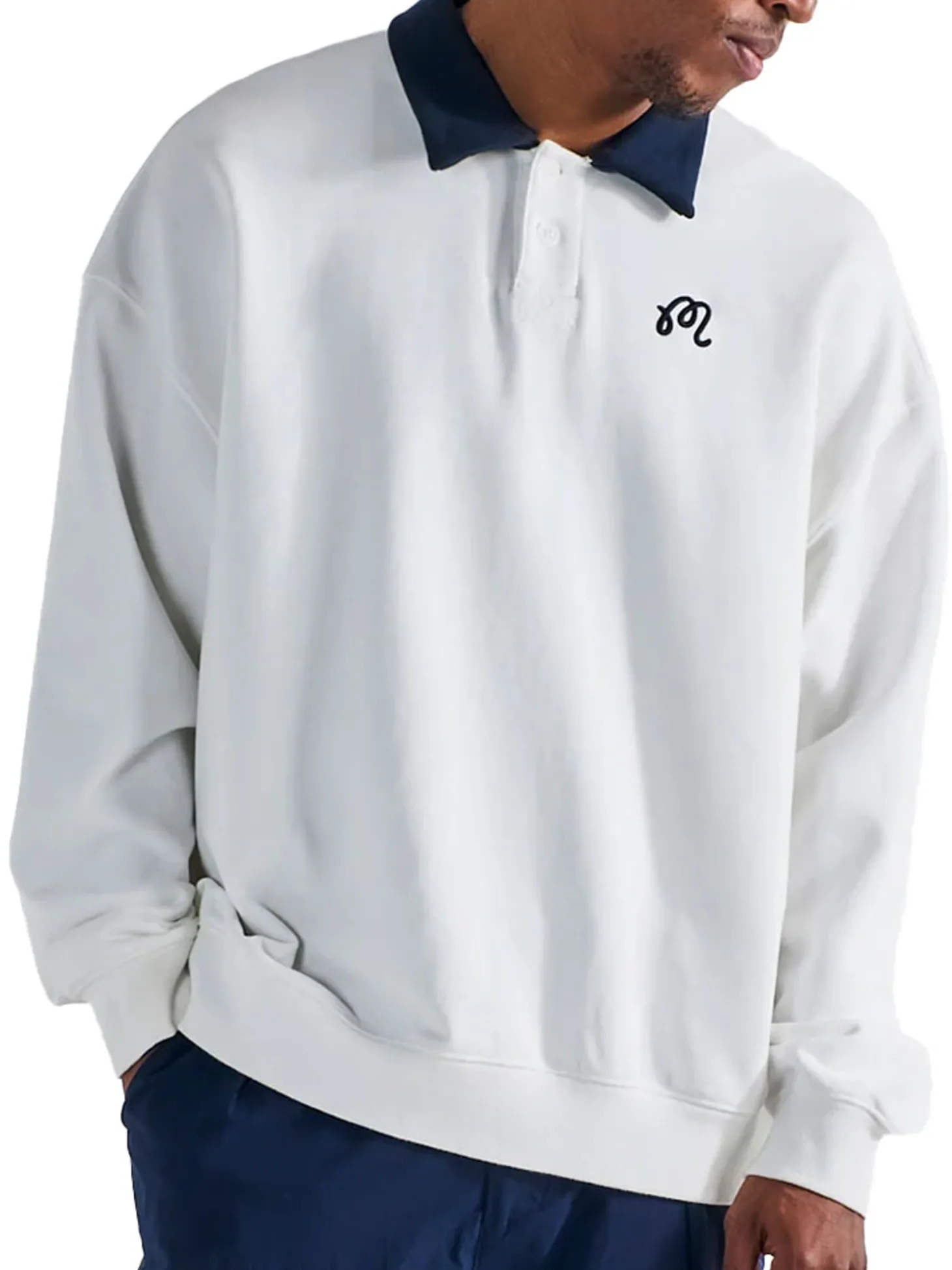 Malbon Artigianale Collared Crewneck - White