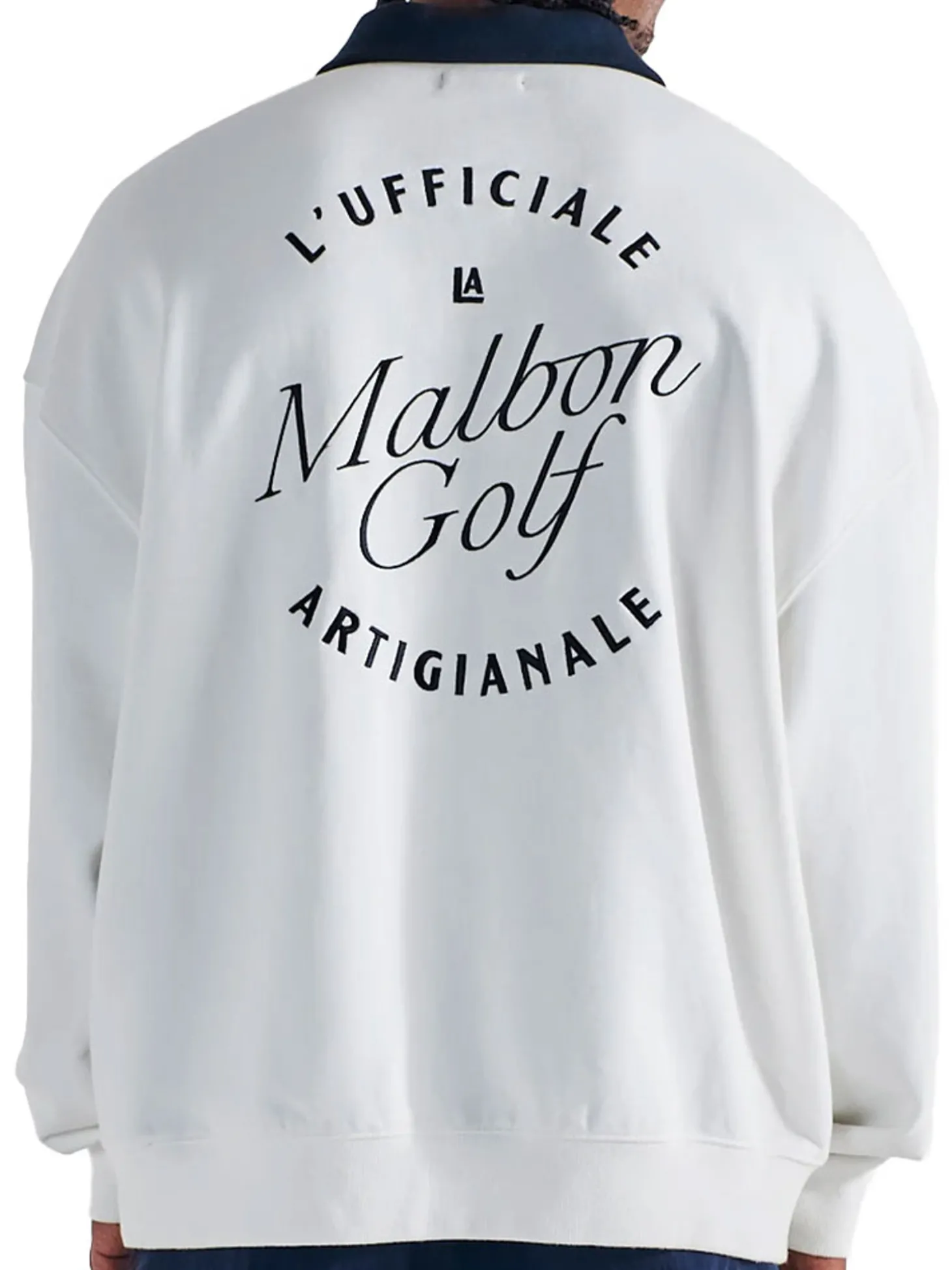 Malbon Artigianale Collared Crewneck - White