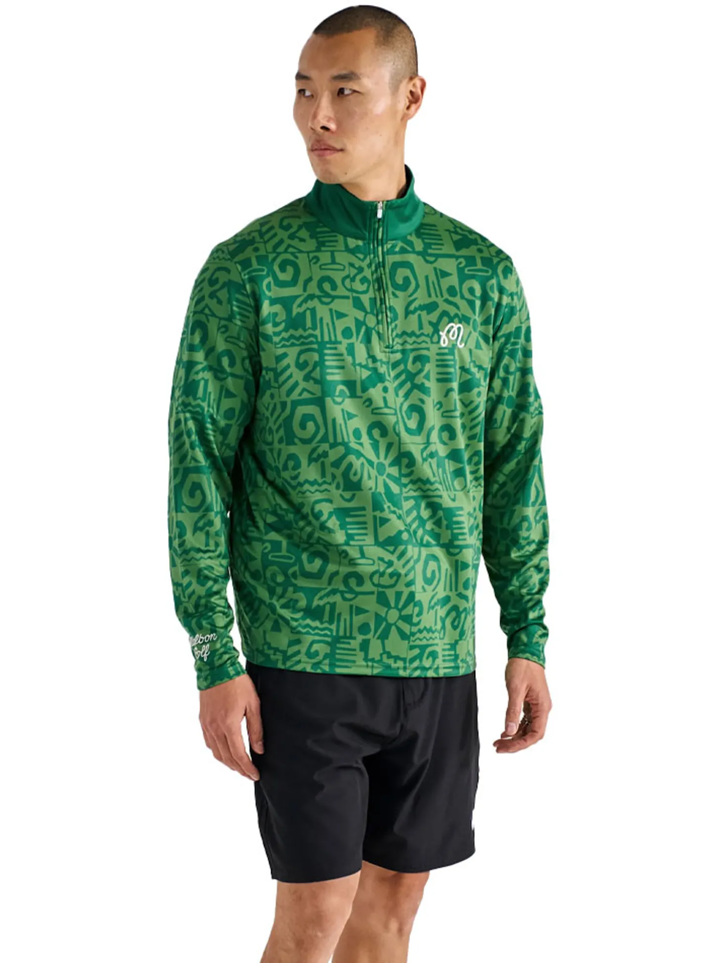 Malbon Capo Performance Quarter Zip - Kelly Green