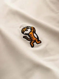 Malbon Evergreen Tiger Buckets Performance Pique Polo - White