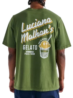 Malbon Gelato Stand Pocket T-Shirt - Cypress Green