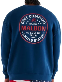 Malbon In Golf We Trust Sweatshirt - Navy