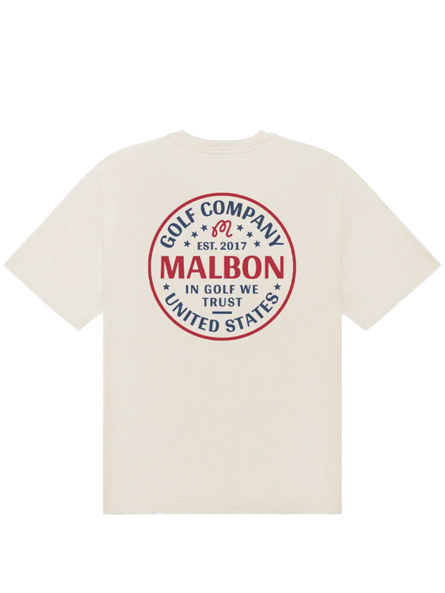 Malbon In Golf We Trust Short Sleeve Tee - Natural