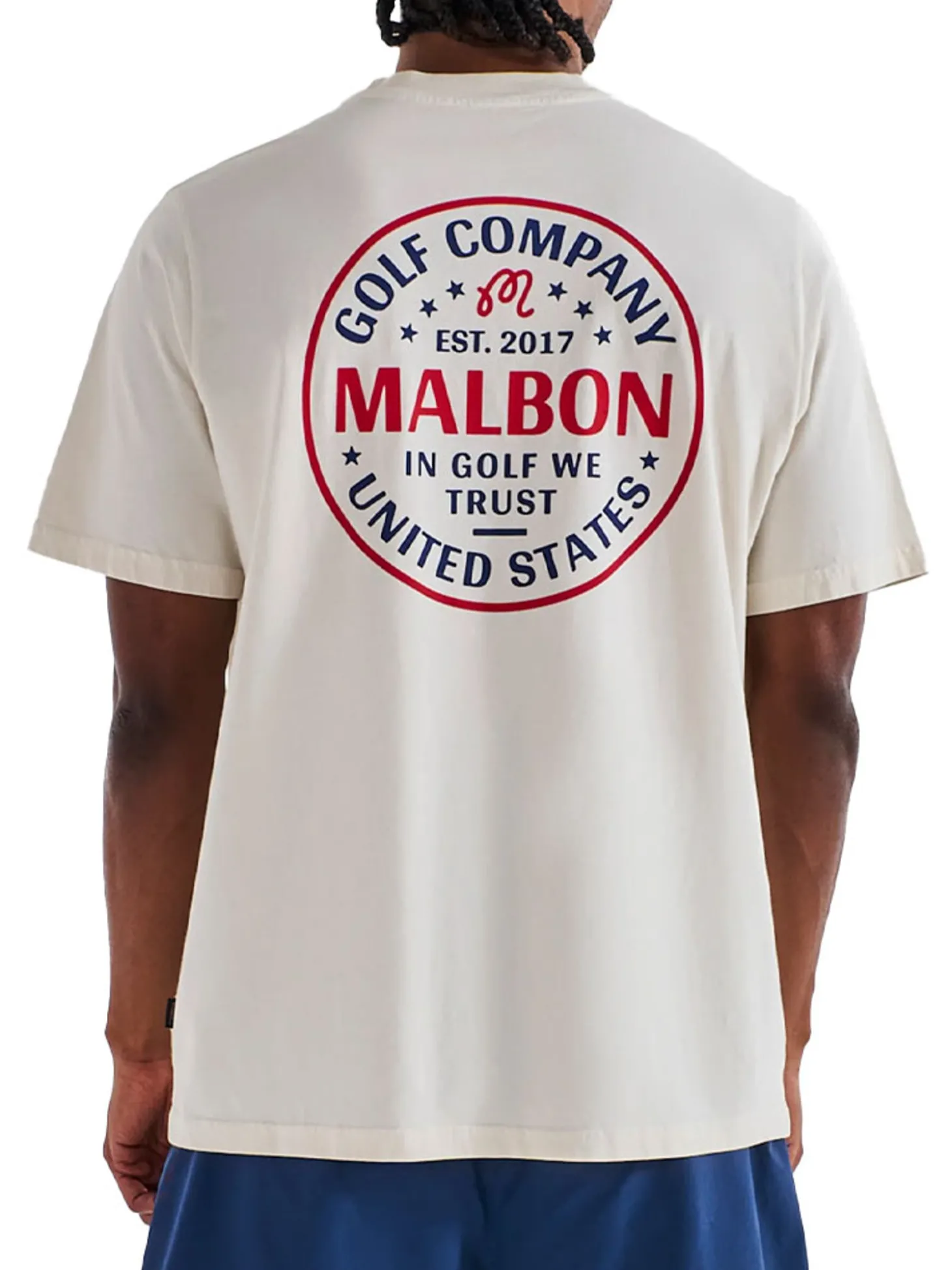 Malbon In Golf We Trust Short Sleeve Tee - Natural