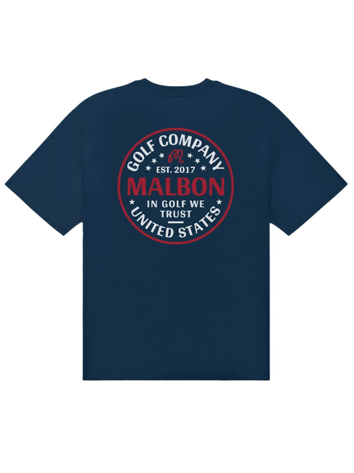 Malbon In Golf We Trust Short Sleeve Tee - Navy