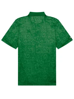 Malbon Mezzo Performance Pique Printed Polo - Kelly Green