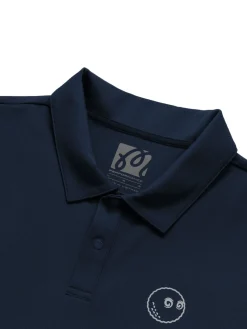 Malbon Performance Pique Polo - Navy