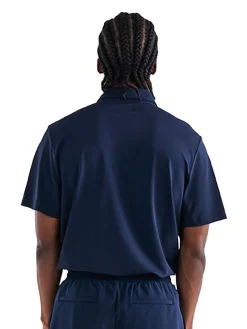 Malbon Performance Pique Polo - Navy