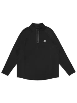 Malbon Performance Raglan Quarter Zip - Black