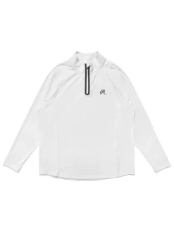 Malbon Performance Raglan Quarter Zip - White
