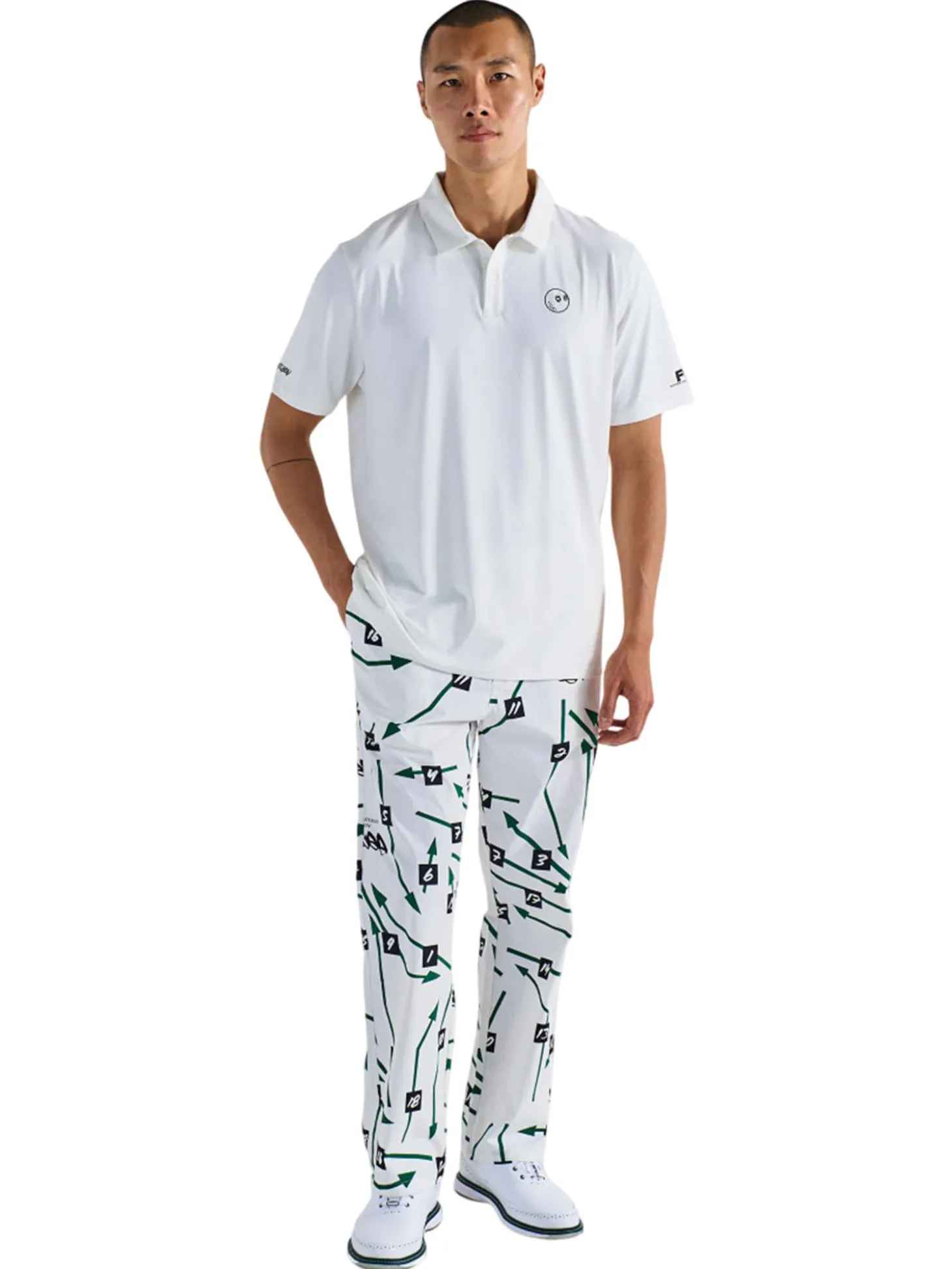 Malbon Poly Performance Polo - White