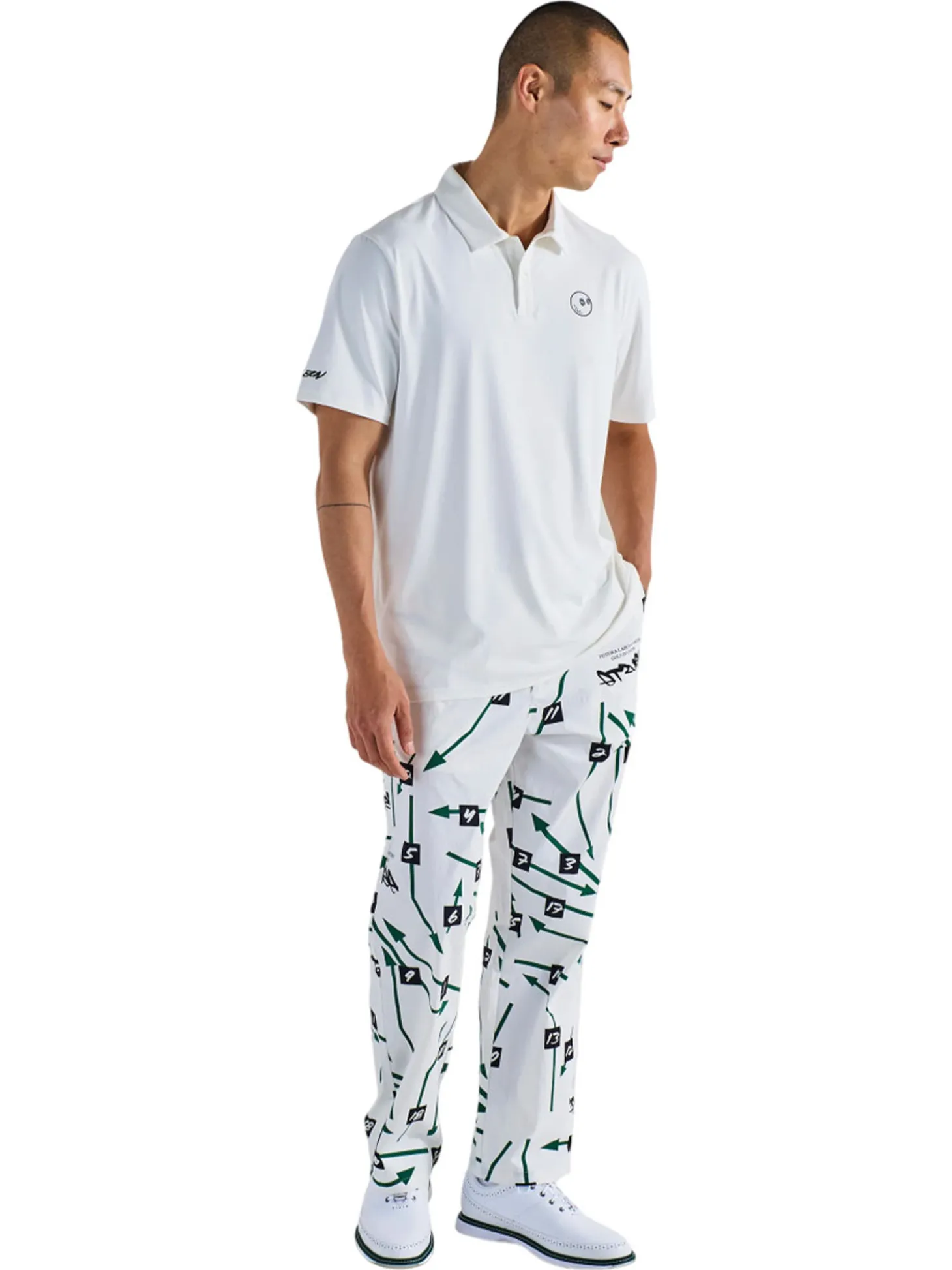 Malbon Poly Performance Polo - White