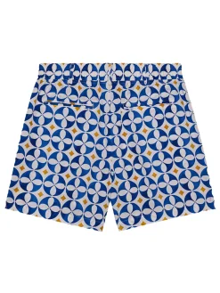 Malbon Riviera Scooter Short - White/Blue/Gold