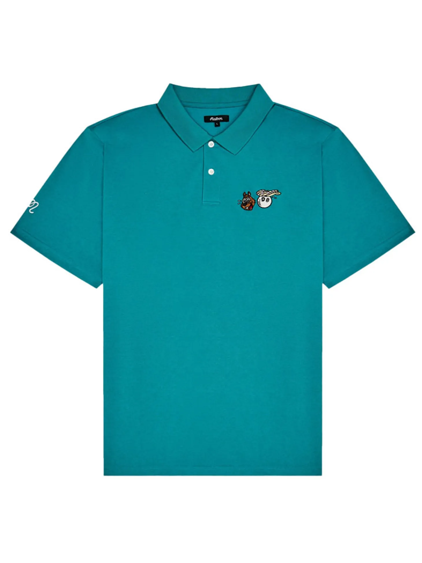 Malbon Two Man Scramble Pique Polo - Blue Green