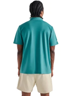 Malbon Two Man Scramble Pique Polo - Blue Green