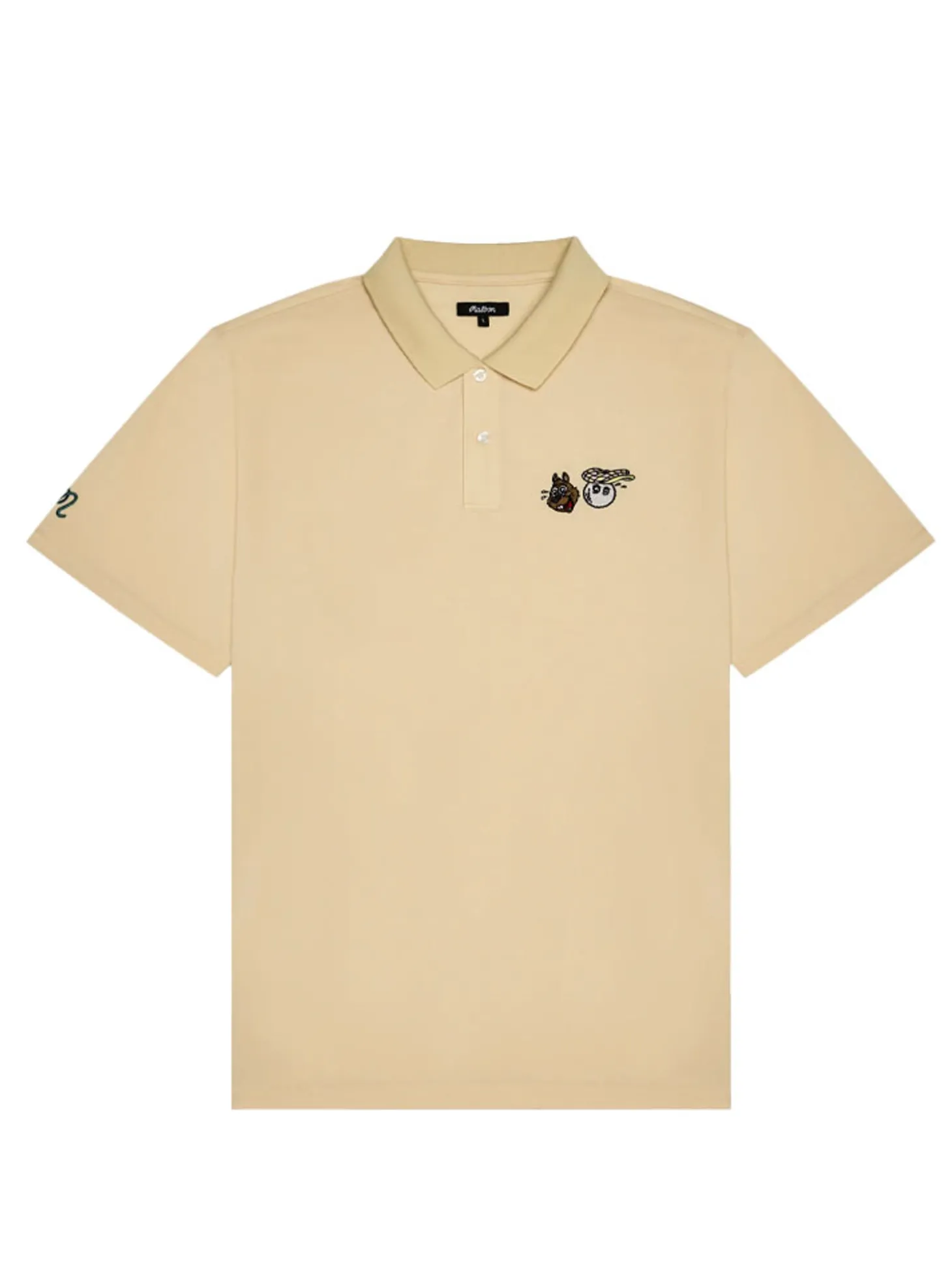 Malbon Two Man Scramble Pique Polo - Light Khaki