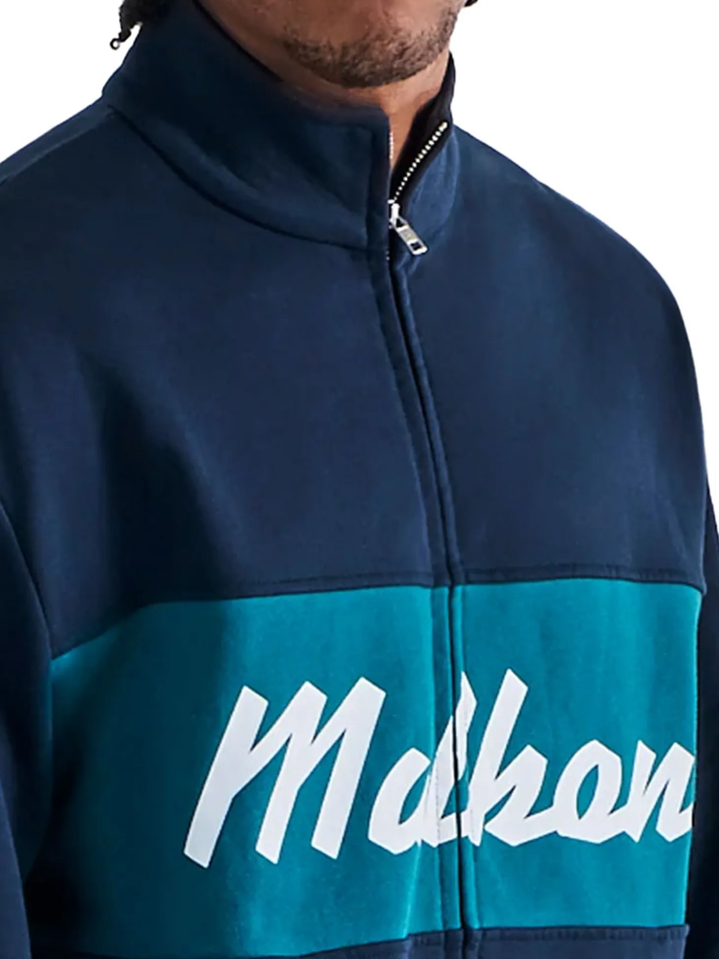 Malbon University Double Zip Jacket - Navy