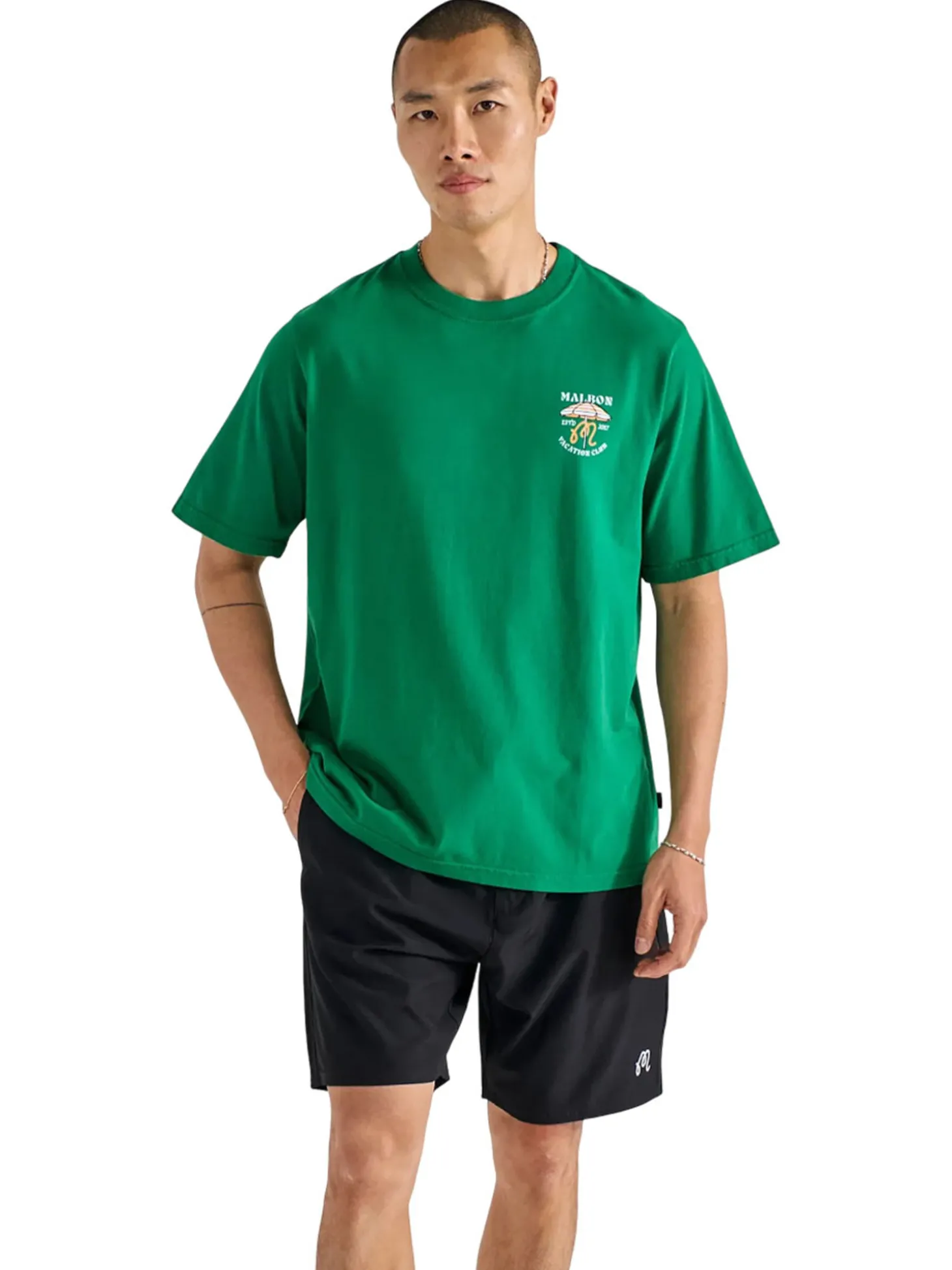 Malbon Vacation Club SS Tee - Kelly Green