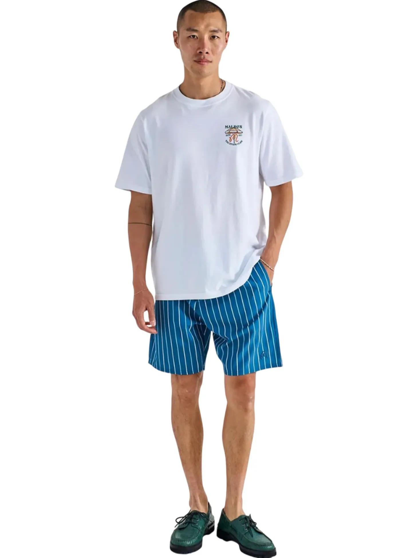 Malbon Vacation Club SS Tee - White