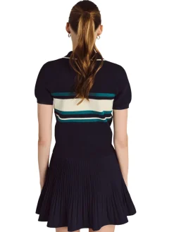 Malbon Womens Carina Polo - Navy