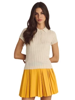 Malbon Womens Joelle Pleated Skort - Gold