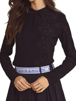 Malbon Womens Sophie Long Sleeve Polo - Black