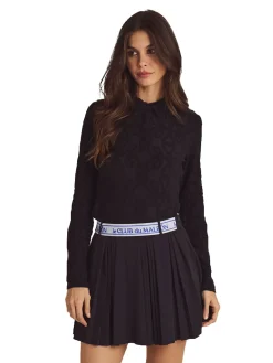 Malbon Womens Sophie Long Sleeve Polo - Black