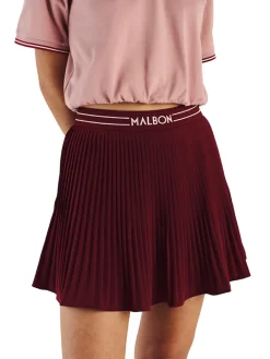 Malbon Womens Valentina Pleated Skirt - Vino